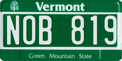 VT license plate NOB819