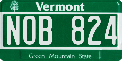 VT license plate NOB824