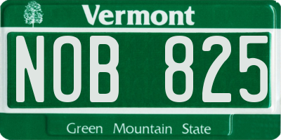 VT license plate NOB825