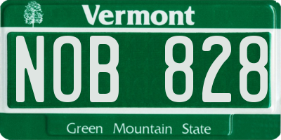 VT license plate NOB828