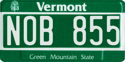 VT license plate NOB855