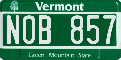 VT license plate NOB857