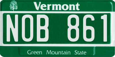 VT license plate NOB861