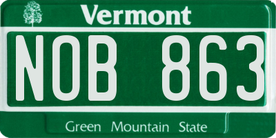 VT license plate NOB863