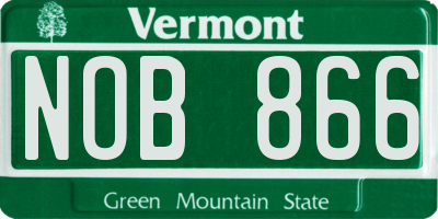VT license plate NOB866