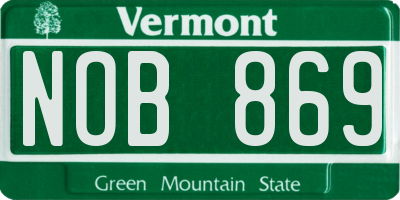 VT license plate NOB869