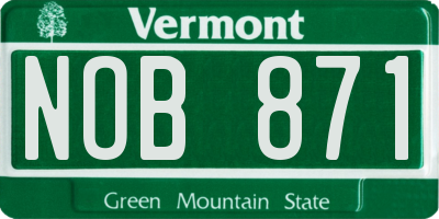 VT license plate NOB871