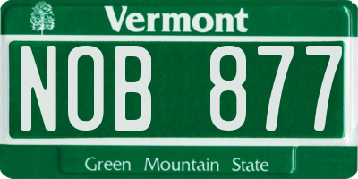VT license plate NOB877