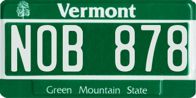 VT license plate NOB878