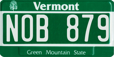 VT license plate NOB879