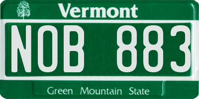 VT license plate NOB883