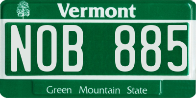 VT license plate NOB885