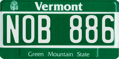 VT license plate NOB886