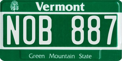 VT license plate NOB887
