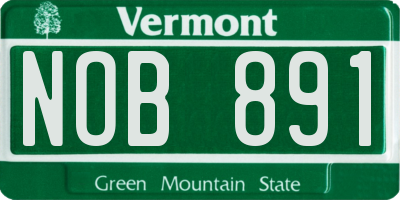 VT license plate NOB891
