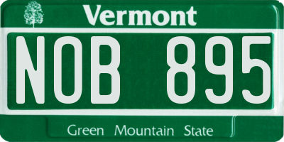 VT license plate NOB895