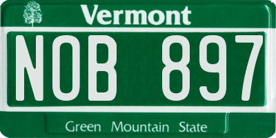VT license plate NOB897