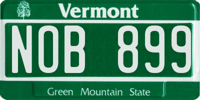 VT license plate NOB899