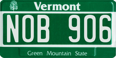 VT license plate NOB906