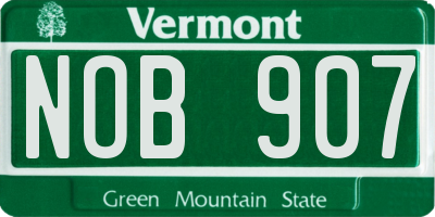 VT license plate NOB907