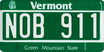 VT license plate NOB911