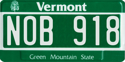 VT license plate NOB918