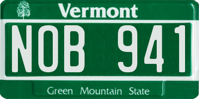 VT license plate NOB941