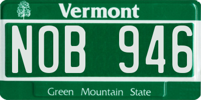 VT license plate NOB946
