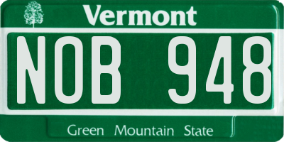 VT license plate NOB948