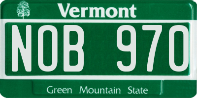VT license plate NOB970