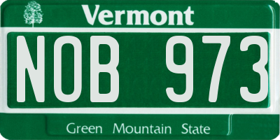 VT license plate NOB973