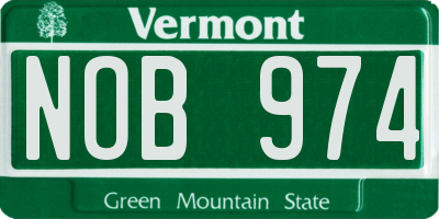 VT license plate NOB974