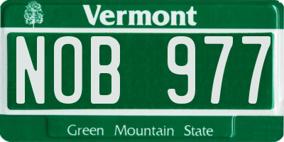 VT license plate NOB977