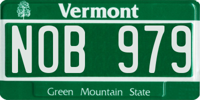 VT license plate NOB979