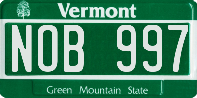 VT license plate NOB997