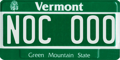 VT license plate NOC000