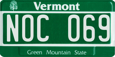 VT license plate NOC069
