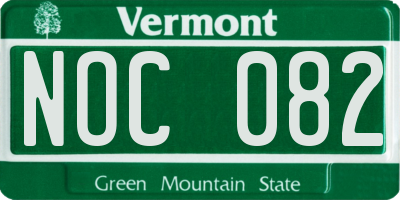 VT license plate NOC082