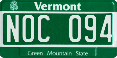 VT license plate NOC094