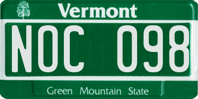 VT license plate NOC098
