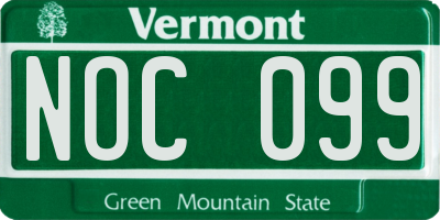 VT license plate NOC099