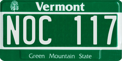 VT license plate NOC117