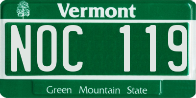 VT license plate NOC119
