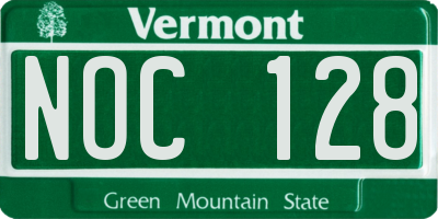 VT license plate NOC128