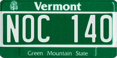 VT license plate NOC140