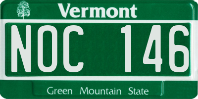 VT license plate NOC146
