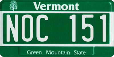VT license plate NOC151