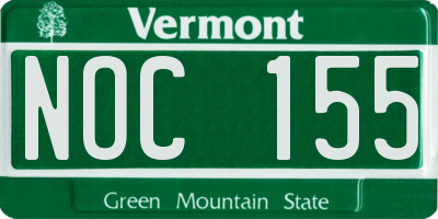 VT license plate NOC155