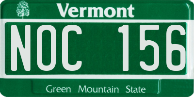 VT license plate NOC156