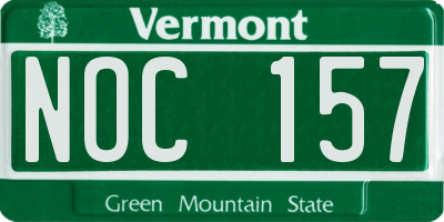 VT license plate NOC157